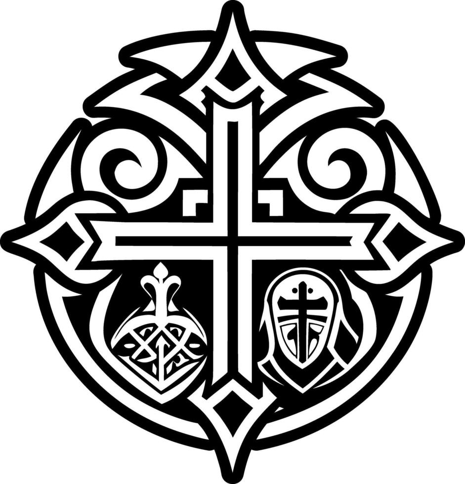 Knight cross symbol icon in glyph style vector