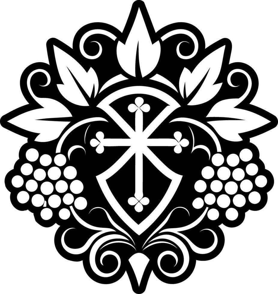 Grapevine symbol icon in solid style vector
