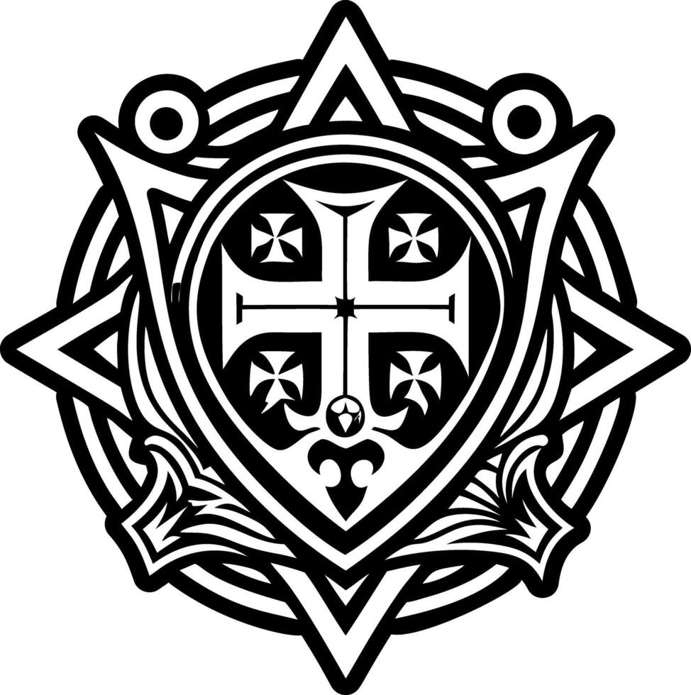 A glyph style icon of knight seal symbol vector