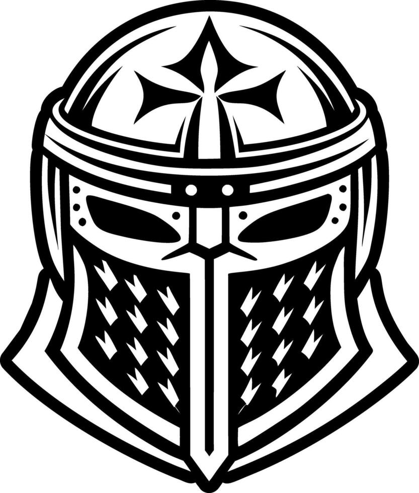 A solid style icon of medieval helmet symbol vector