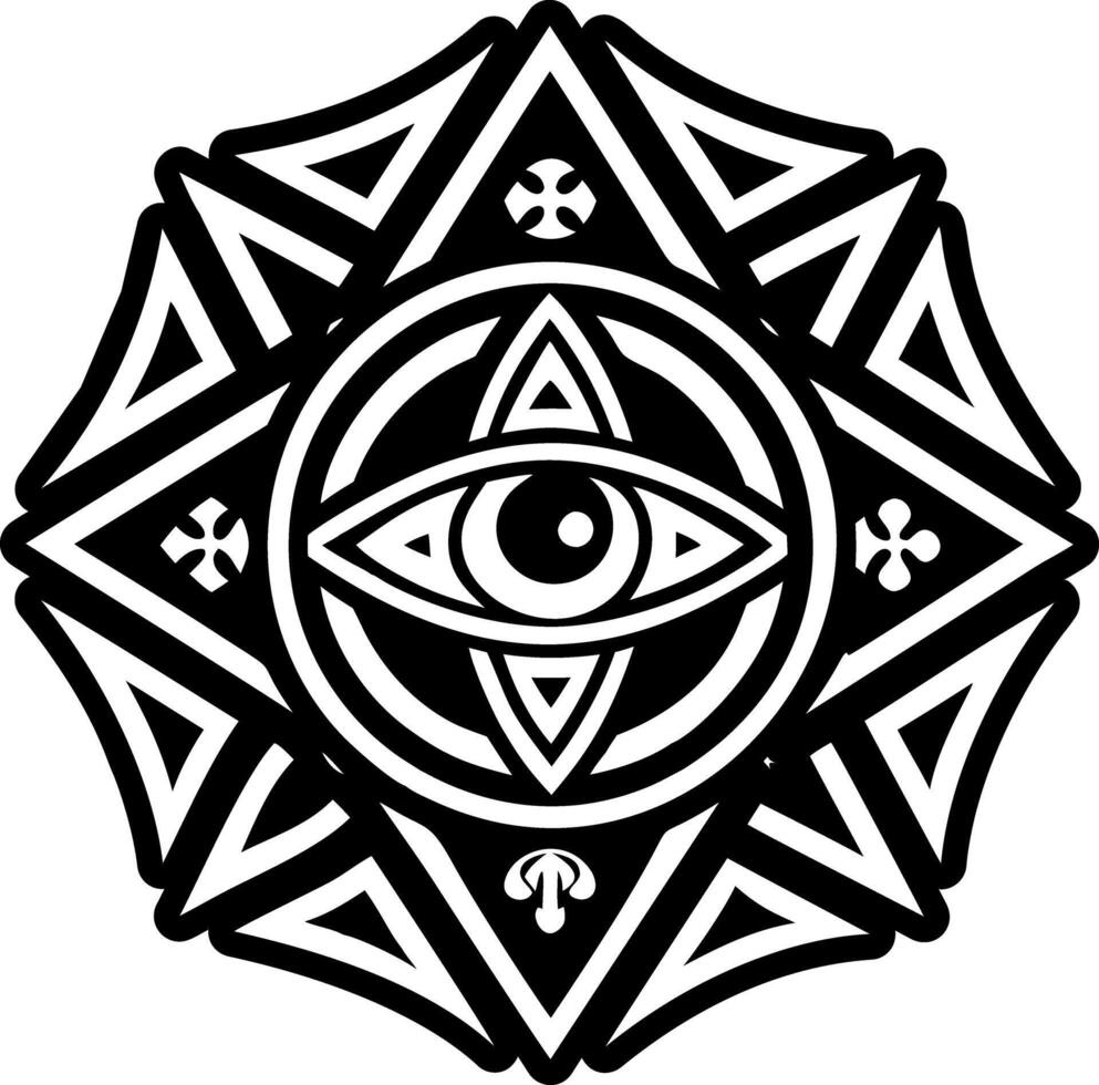 Illuminati symbol icon in glyph style vector
