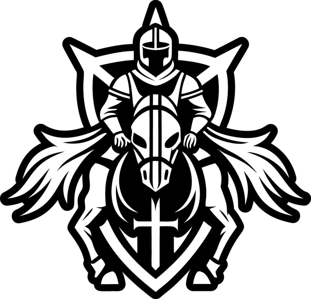 A solid style icon of knight horse symbol vector