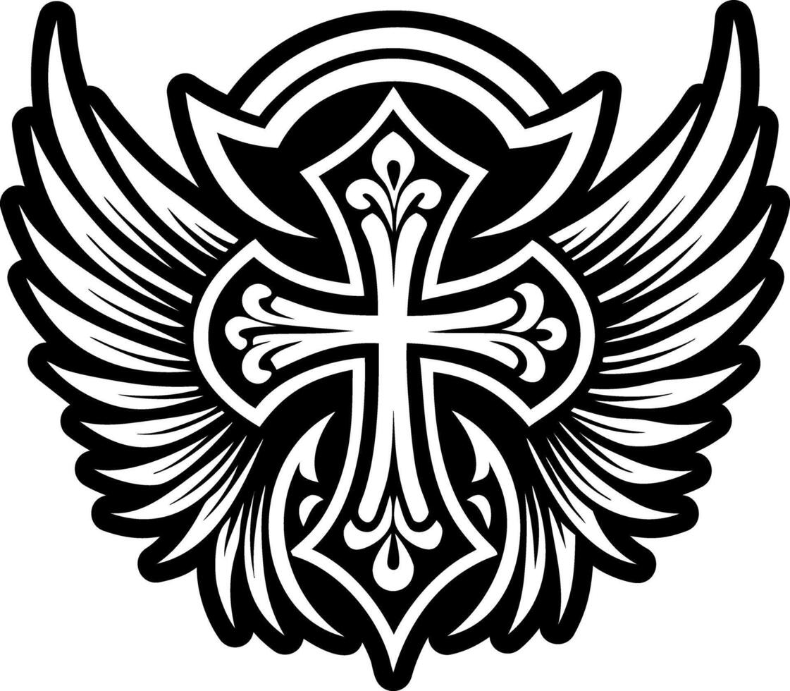 A filled style icon of holy knight symbol vector