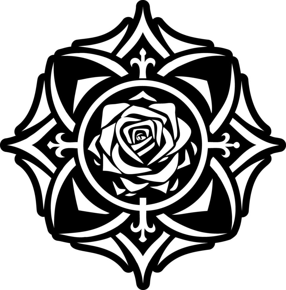A solid style icon of rose flower symbol vector