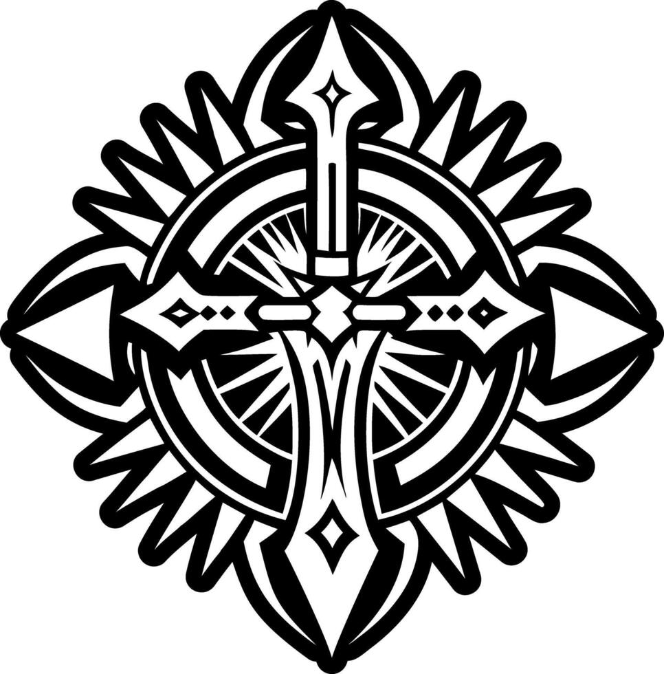 A filled style icon of holy lance symbol vector