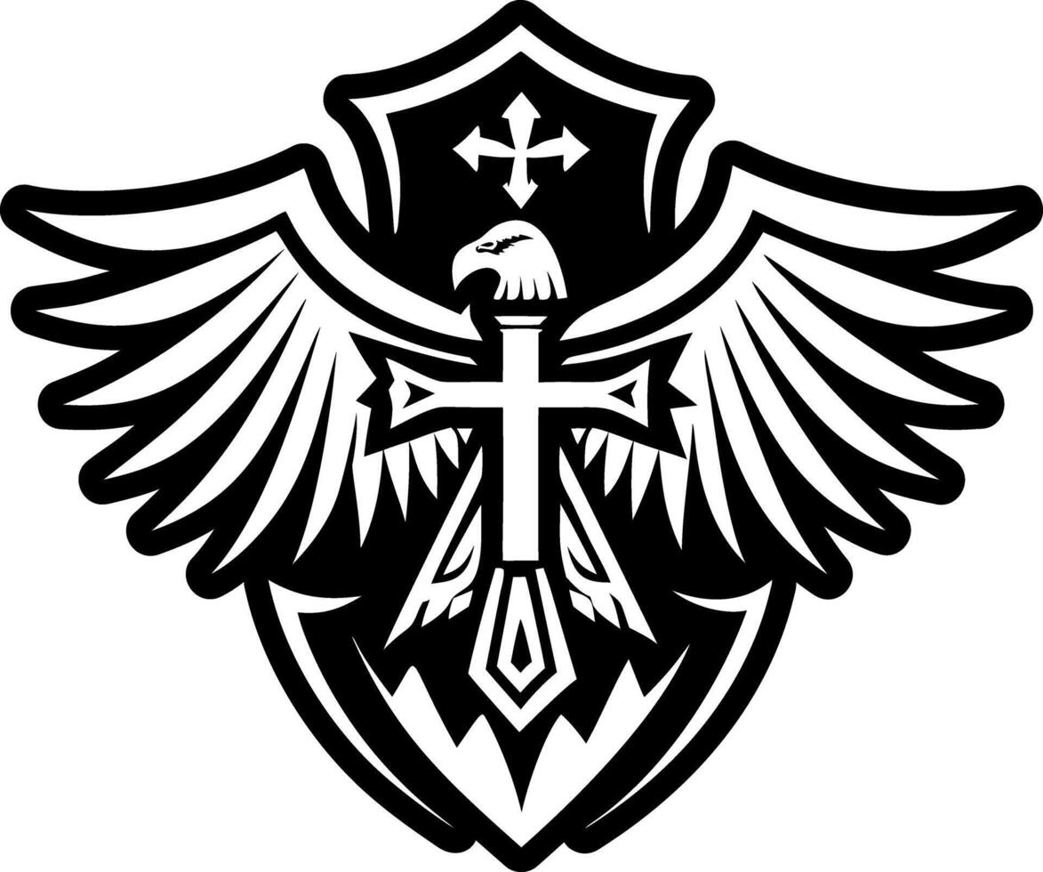 A glyph style icon of eagle emblem symbol vector