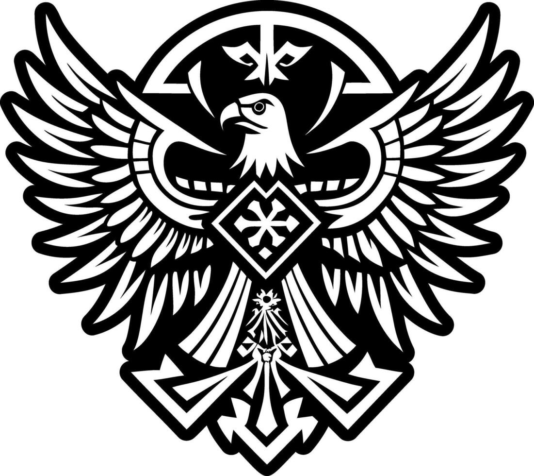 A glyph icon of sacred eagle symbol vector