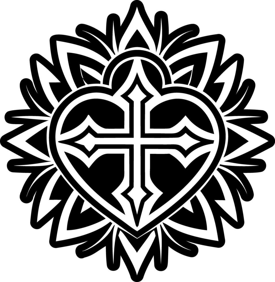 A glyph style icon of sacred heart symbol vector