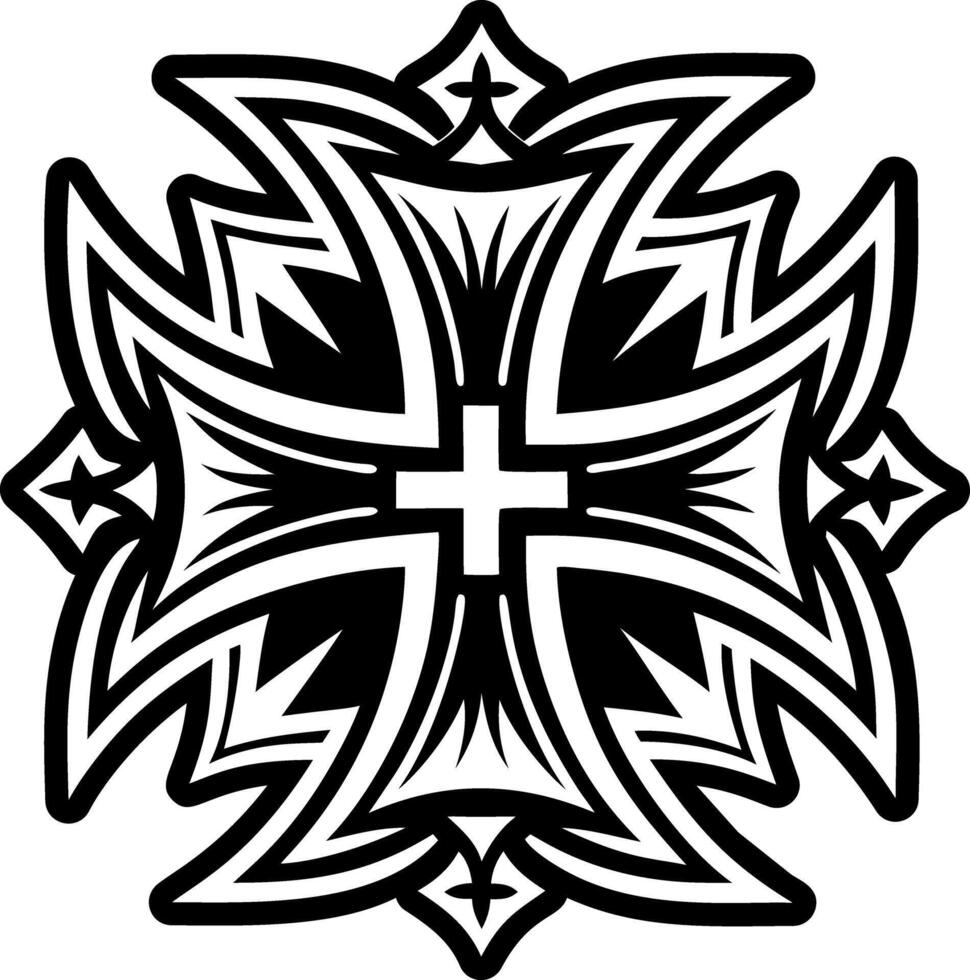 A glyph style icon of iron cross symbol vector