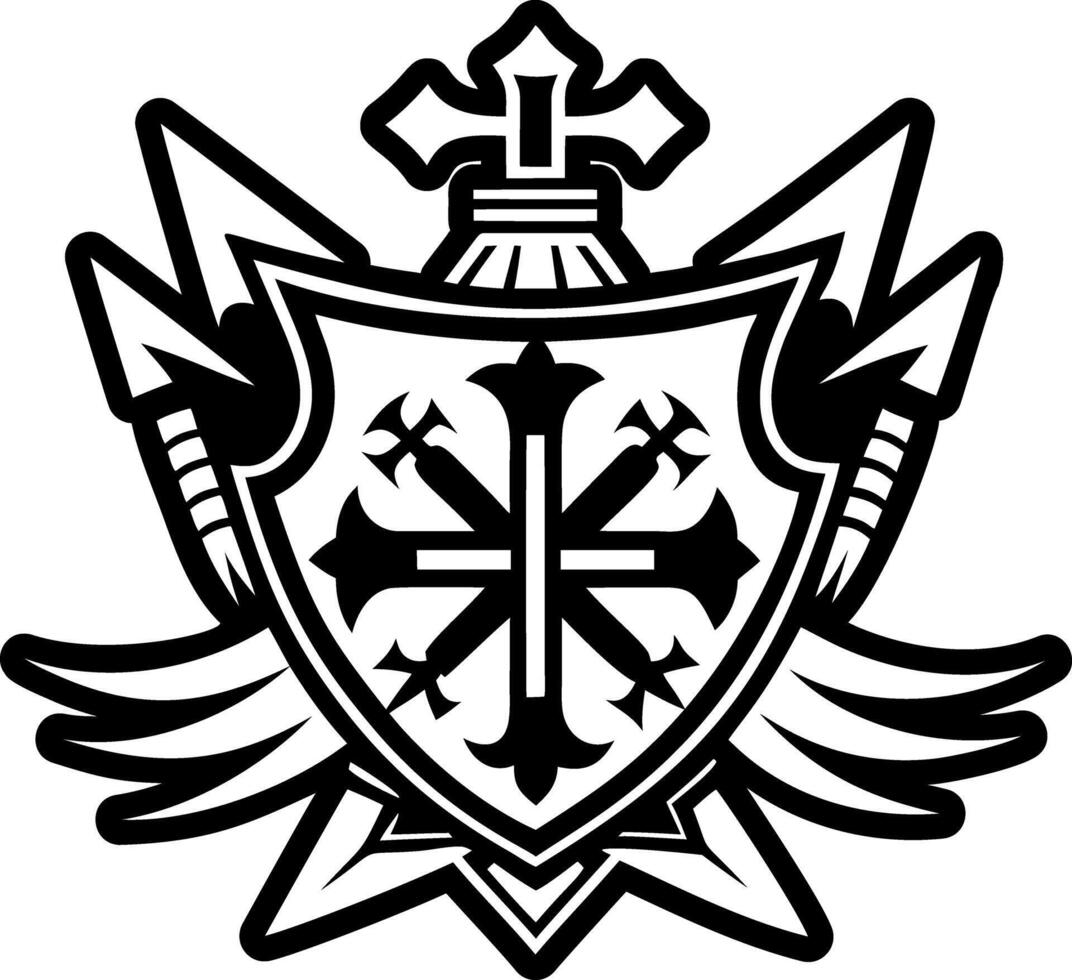 Templar battle icon in glyph style vector