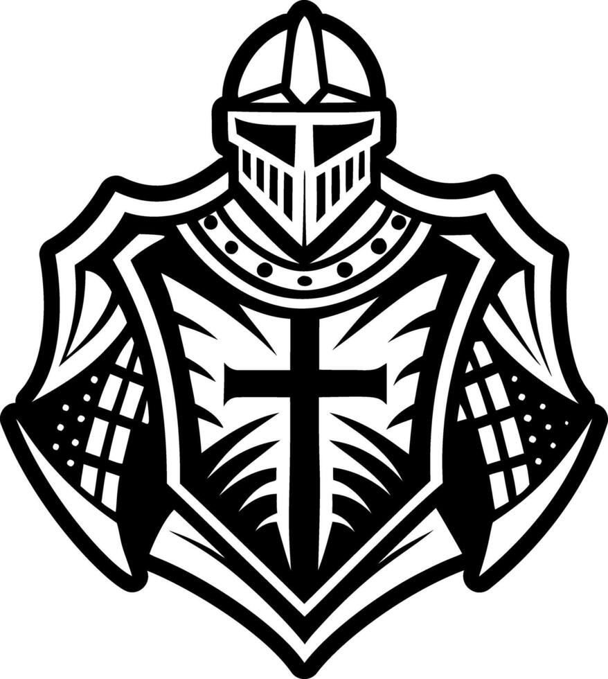 A solid style icon of medieval knight symbol vector