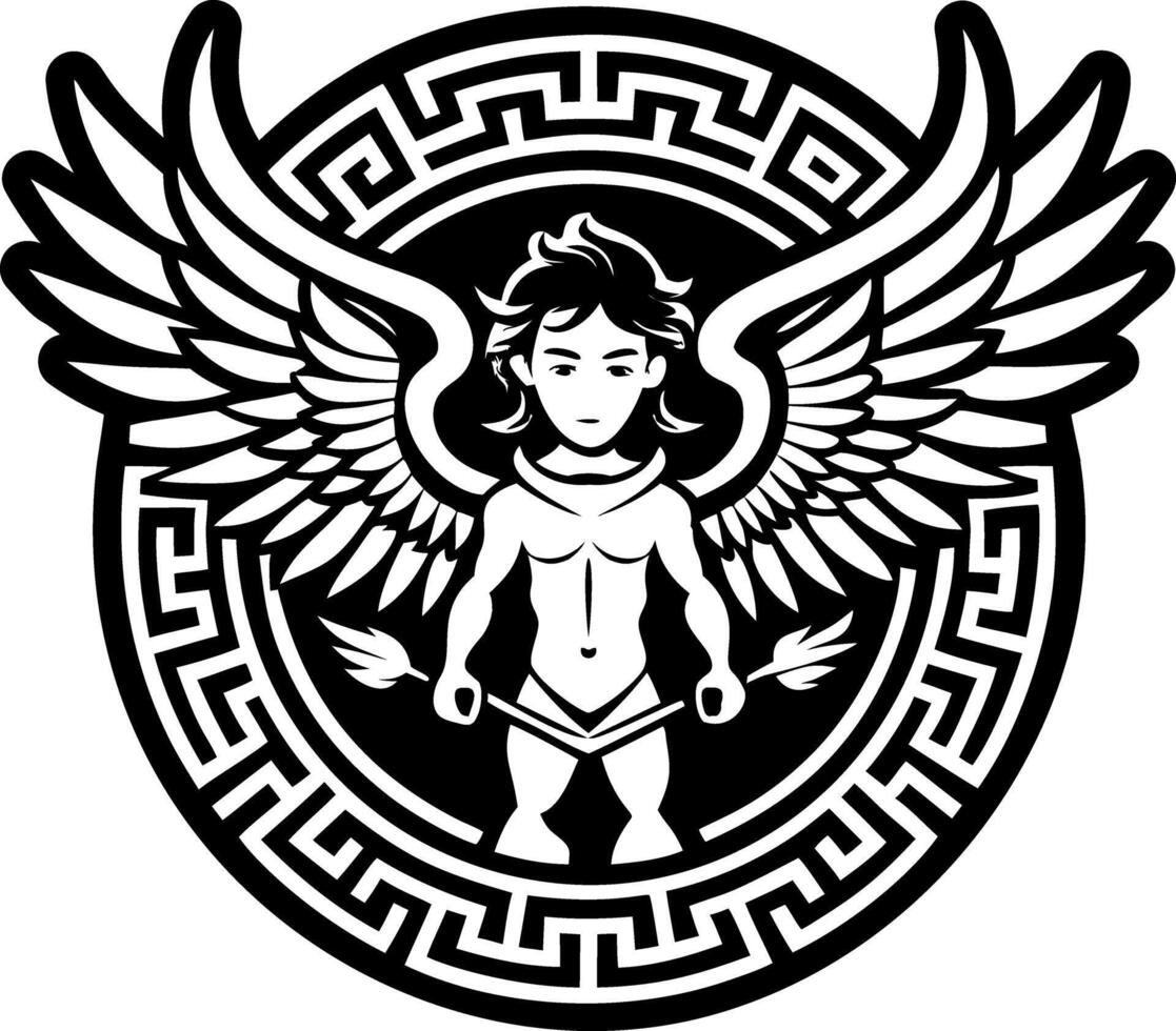 A filled style icon of eros god symbol vector
