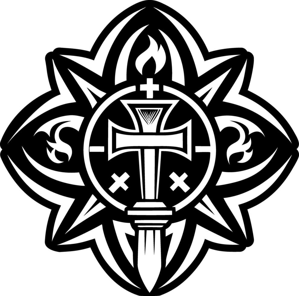 A solid style icon of burning torch symbol vector