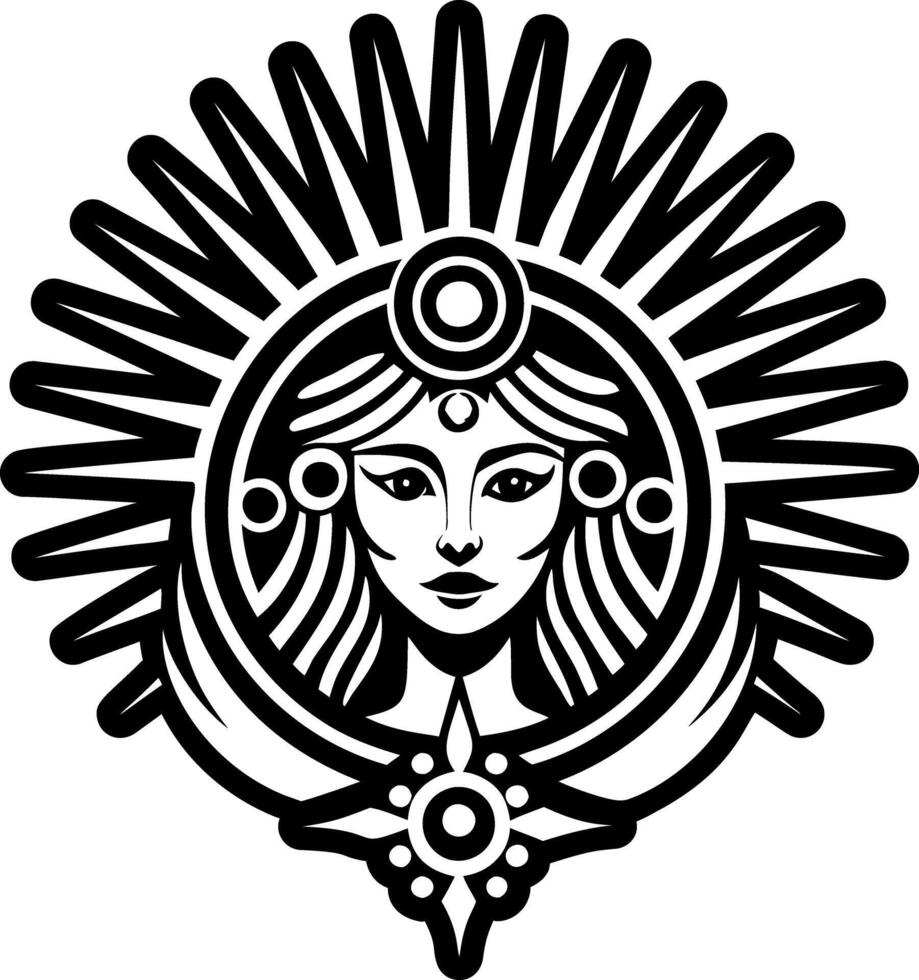 A glyph style icon of eos goddess symbol vector