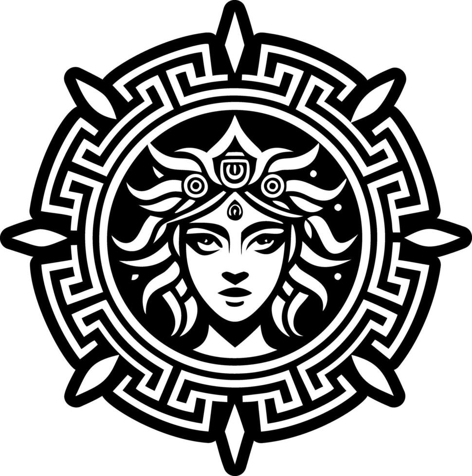 A glyph style icon of gaia goddess symbol vector