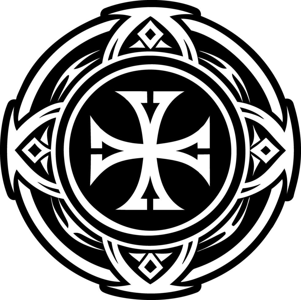 A filled style icon of templar power symbol vector