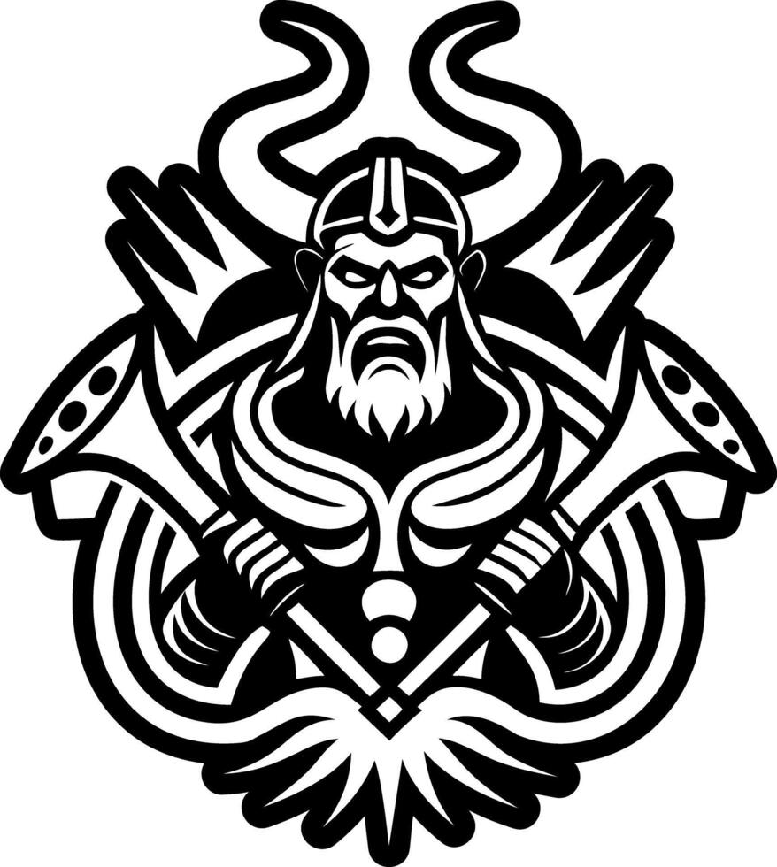 A glyph style icon of deimos god symbol vector