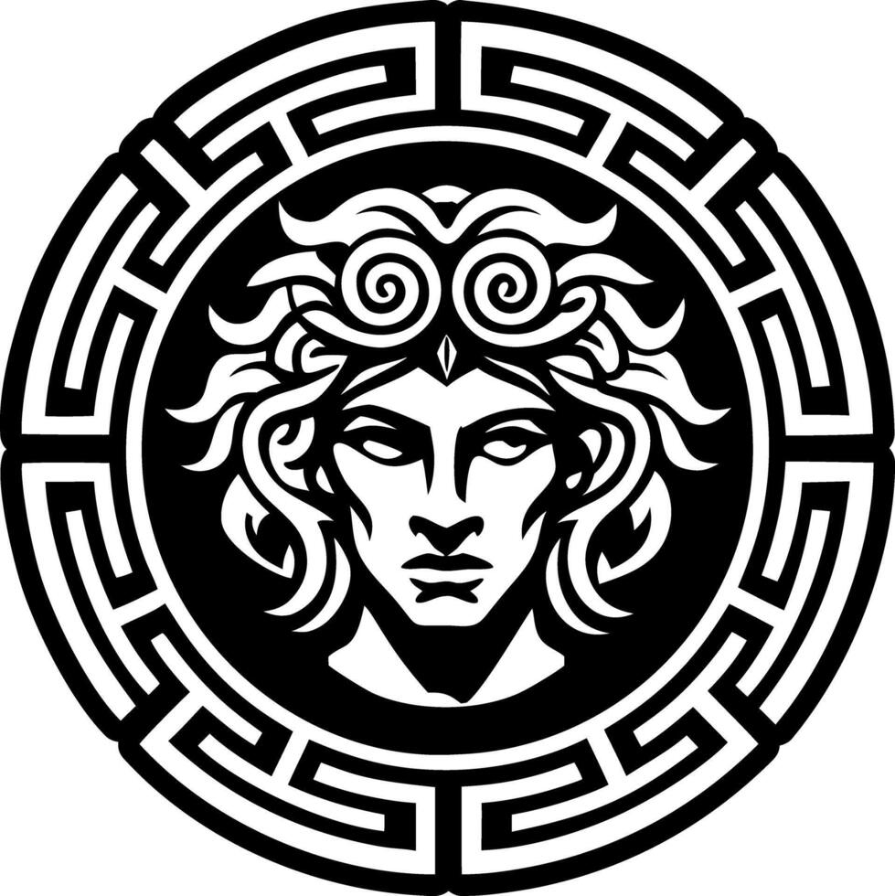 Apollo greek symbol icon in glyph style vector