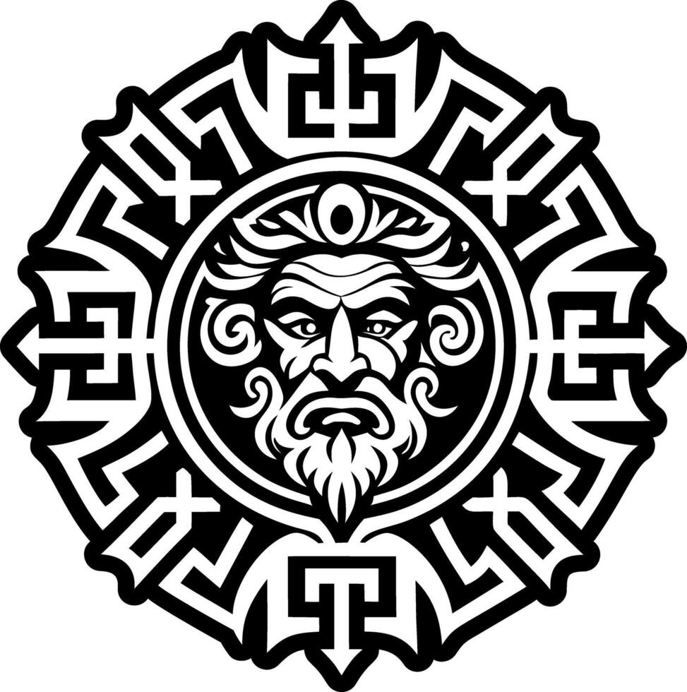 Greek deity symbol icon in solid style vector