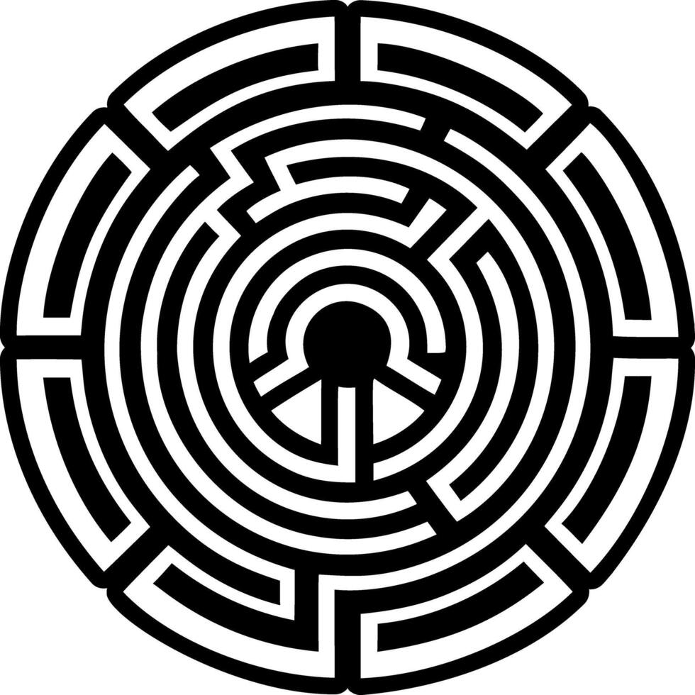 Labyrinth entrance icon in glyph style vector