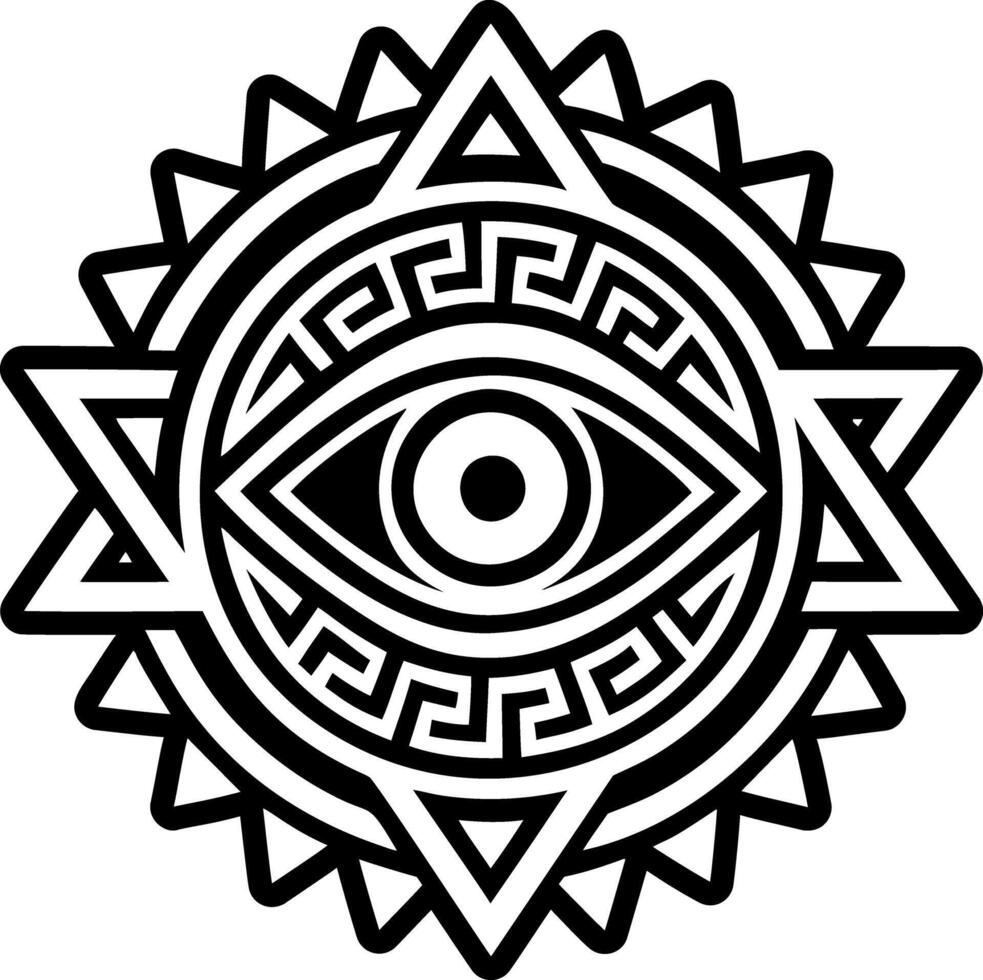 Cyclops tattoo icon in glyph style vector