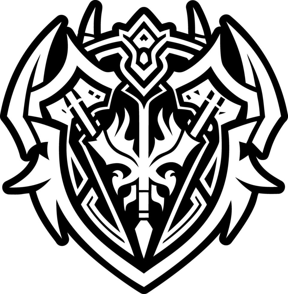 Warrior symbol icon solid style vector