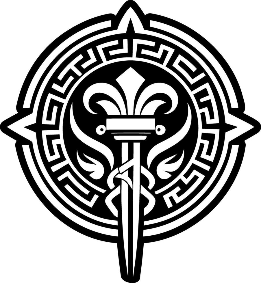 Sceptre symbol icon in filled style vector