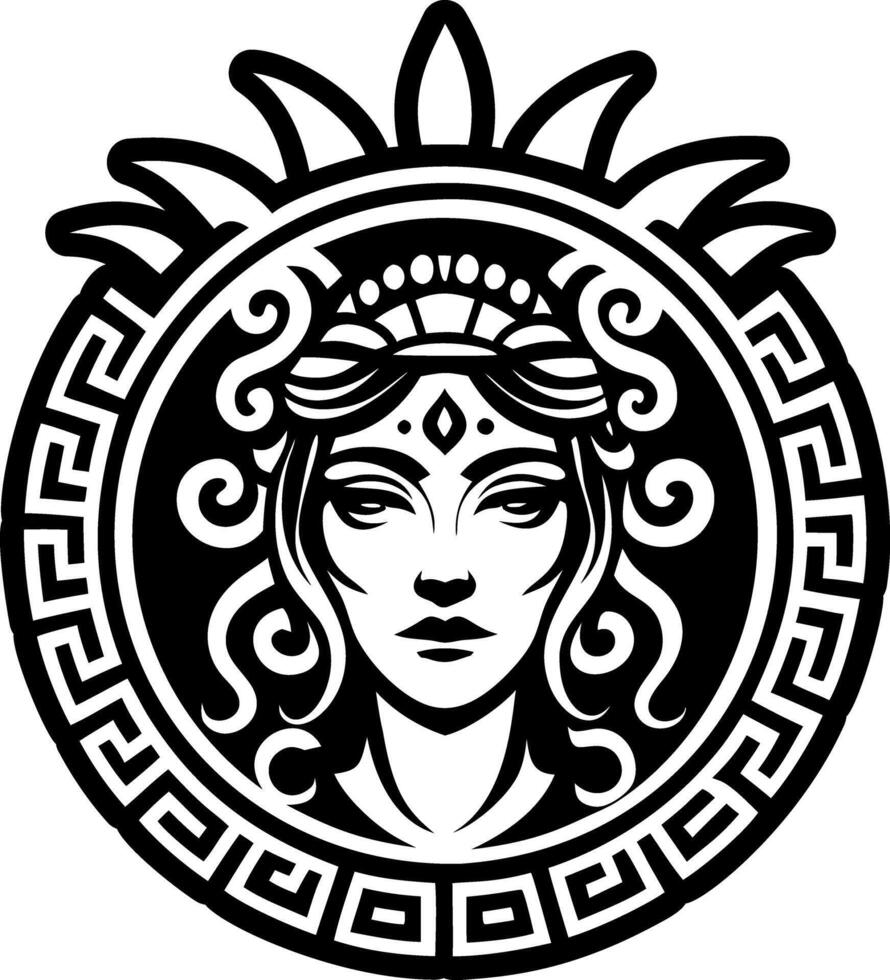 A glyph style icon of demeter greek symbol vector