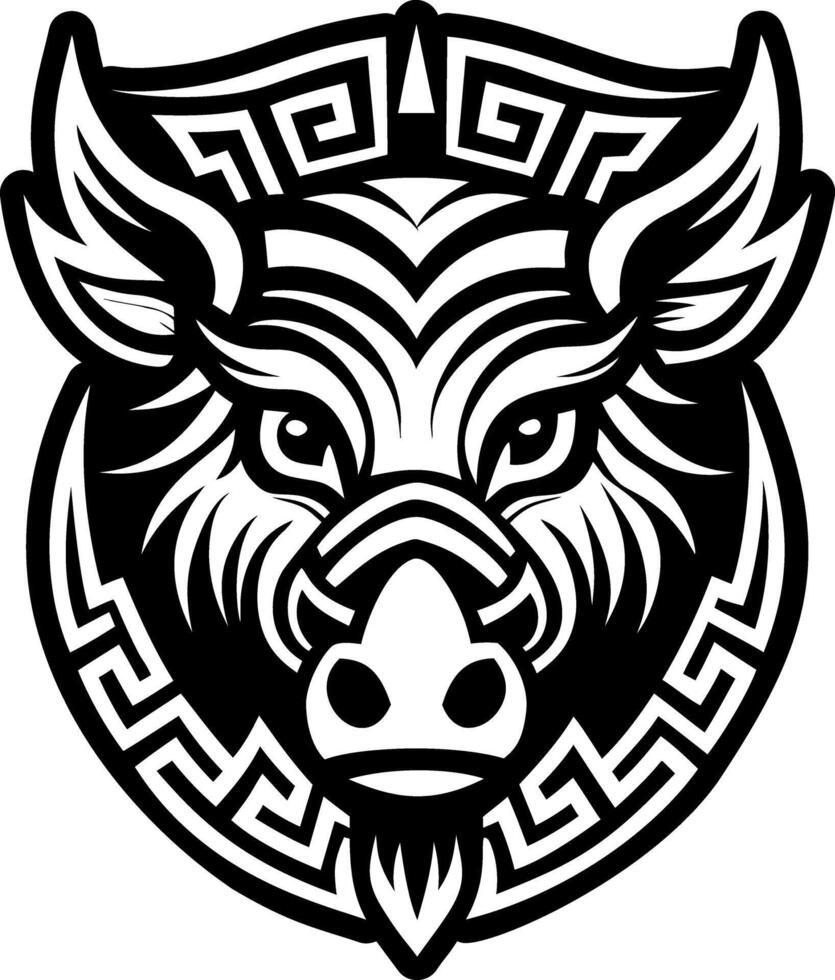 A solid style icon of erymanthian boar symbol vector