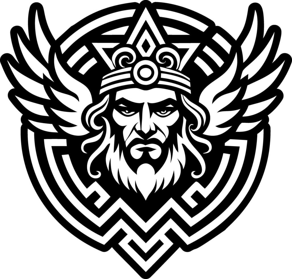 A solid style icon of hermes god symbol vector