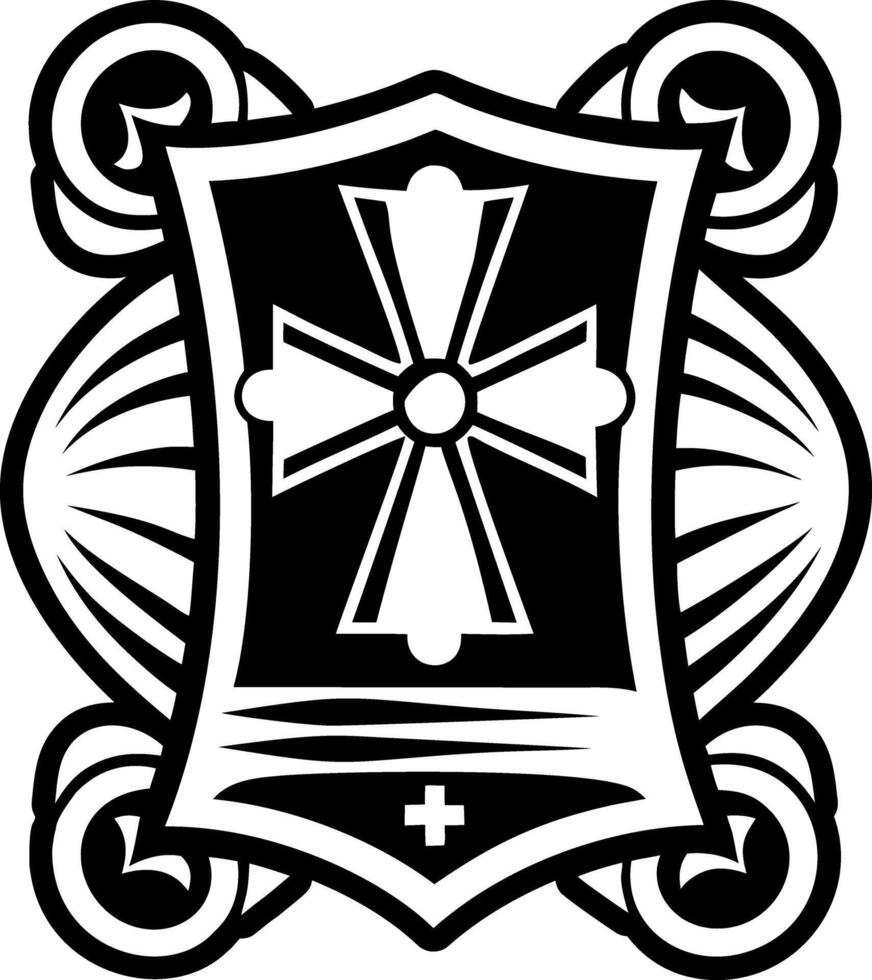 A solid style icon of templar parchment symbol vector