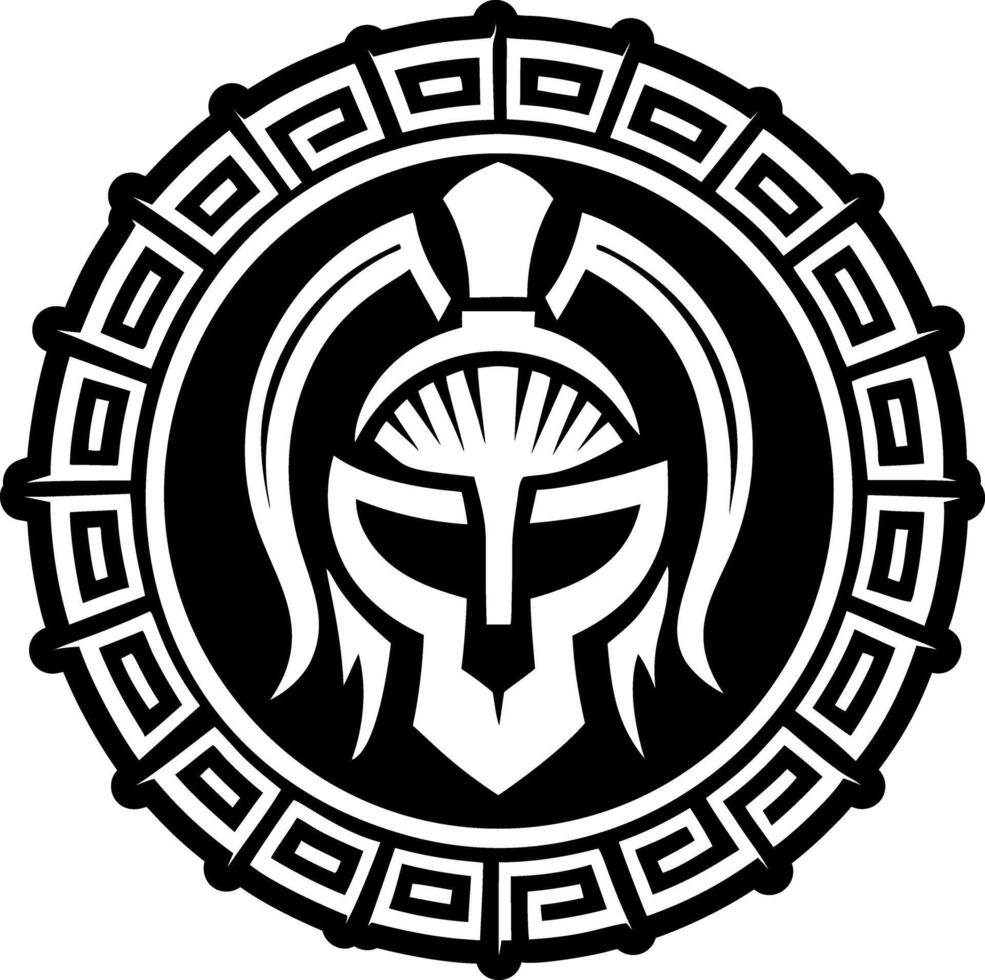 A solid style icon of spartan helmet symbol vector