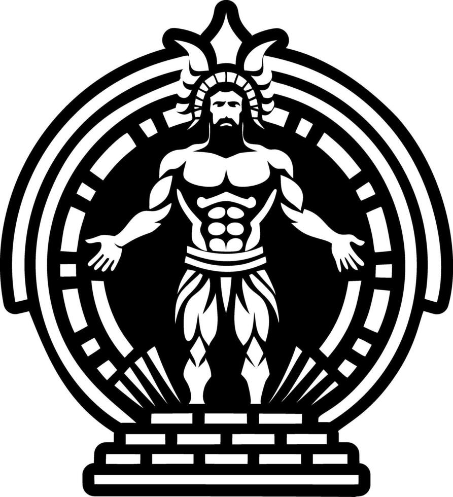 Rhodes colossus icon in glyph style vector