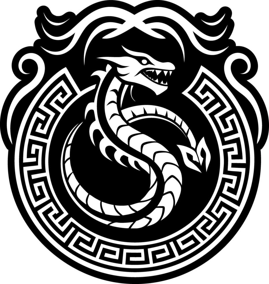 Sea serpent symbol icon in solid style vector