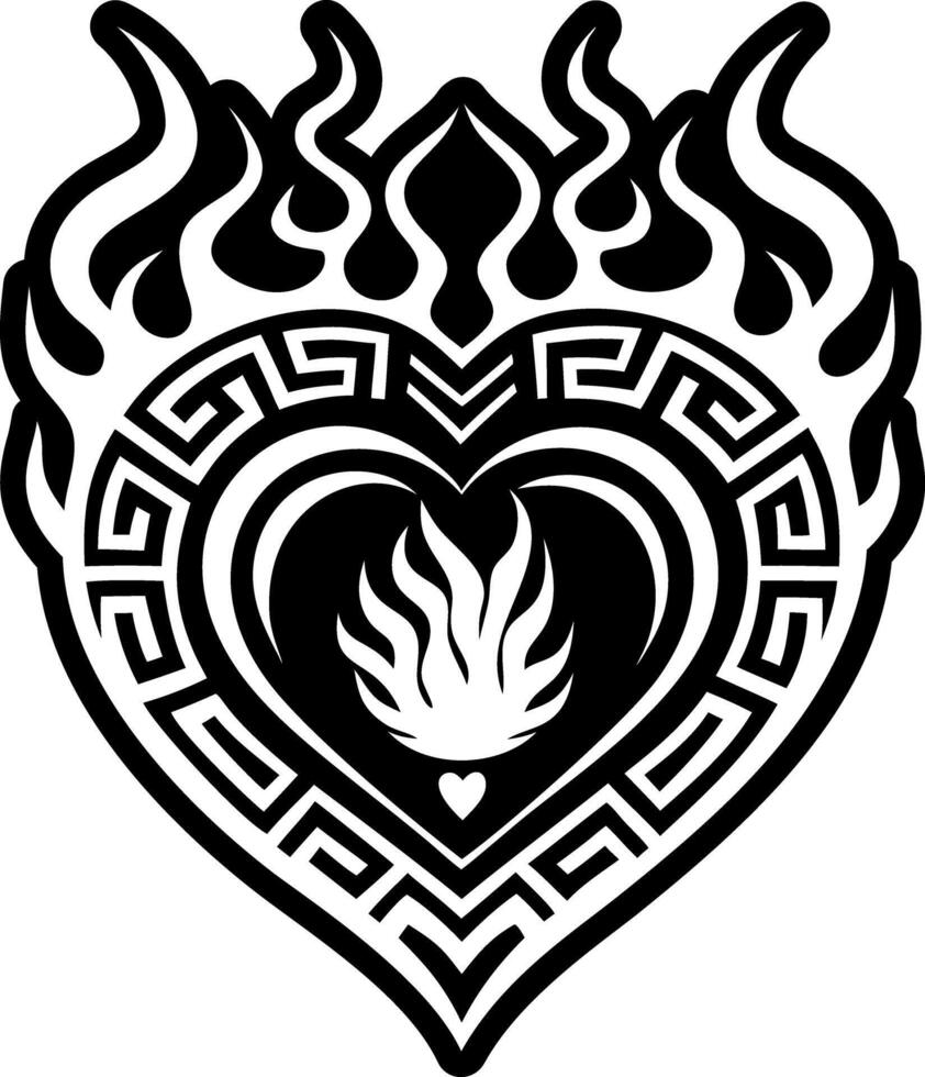 Burning heart icon glyph style vector