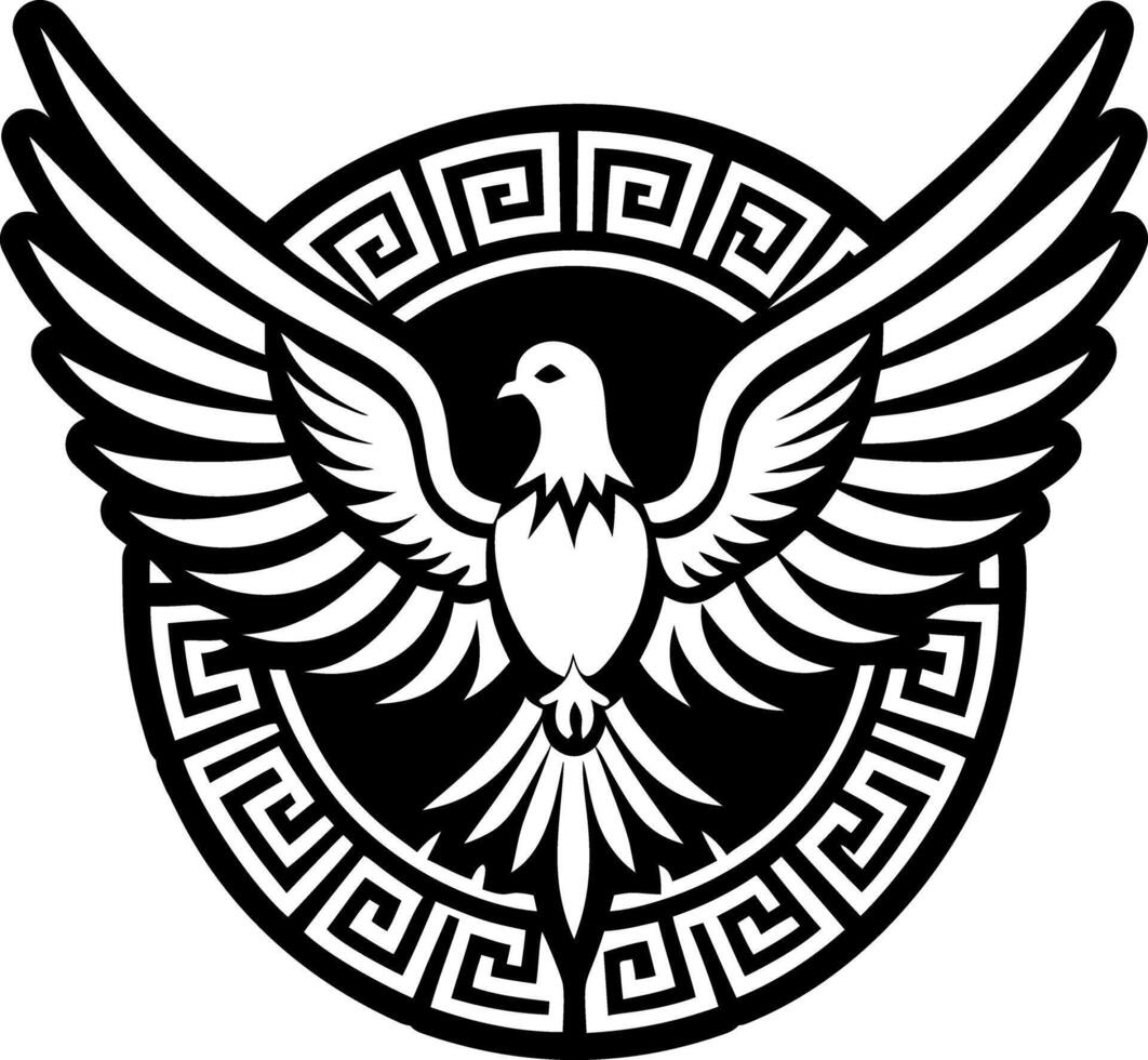 Bird tattoo icon in filled vector