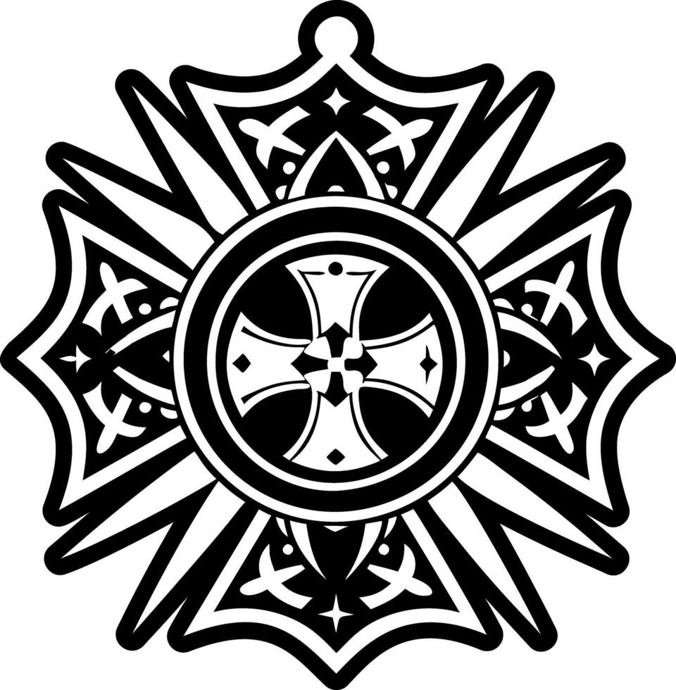 Templar honour symbol icon in solid style vector