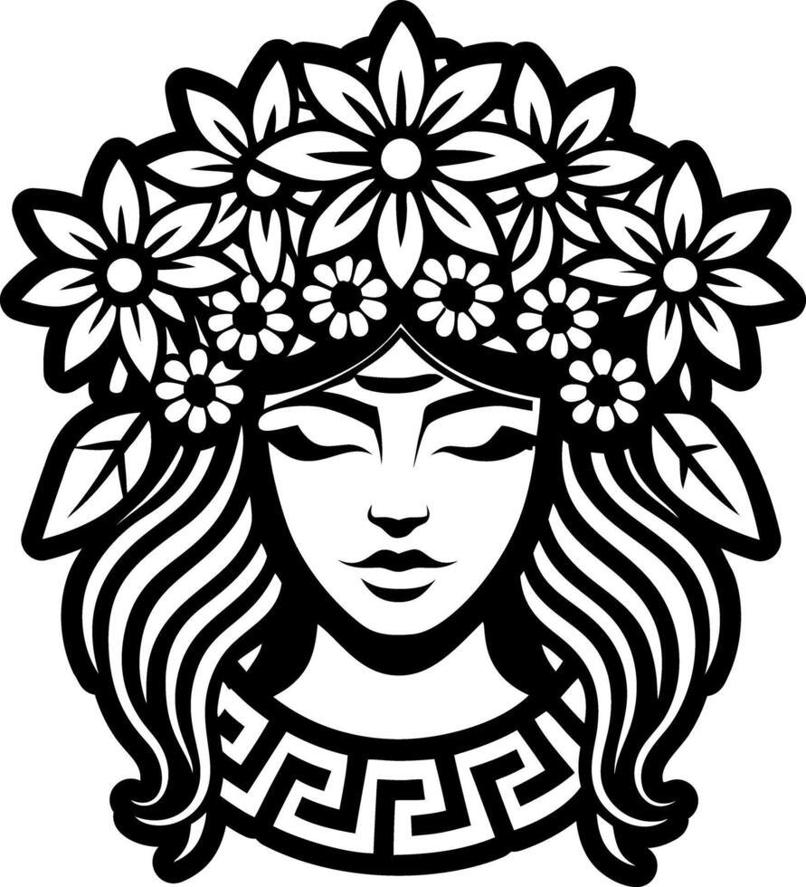 A glyph style icon of persephone symbol vector