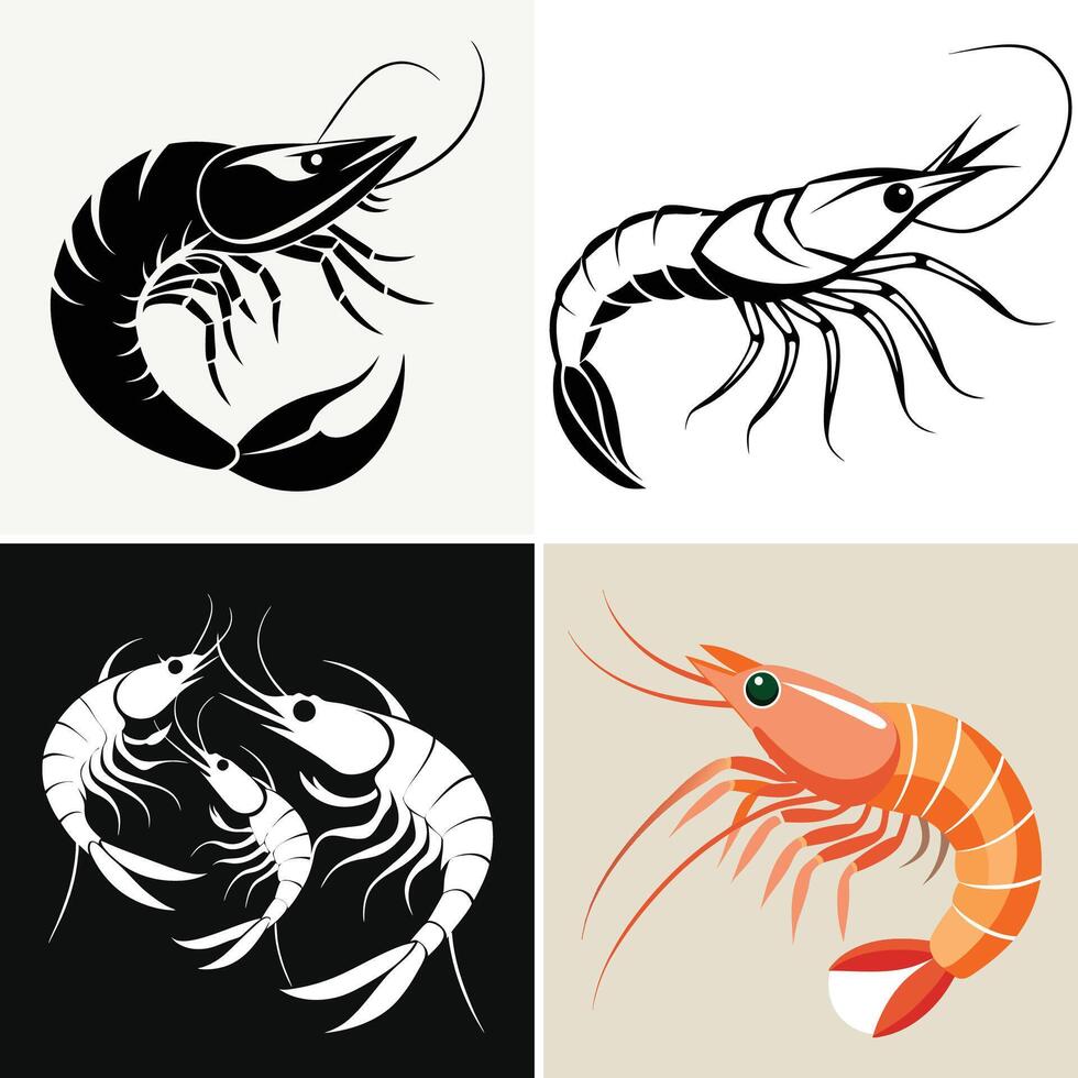 shrimp fish design vector