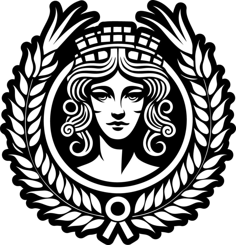 Greek goddess icon in glyph style vector