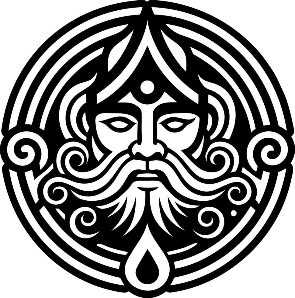 Oceanus symbol icon in filled style vector