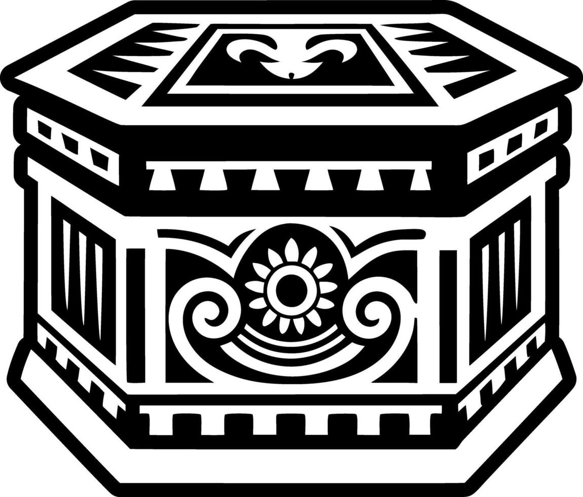 A filled style icon of pandora box symbol vector