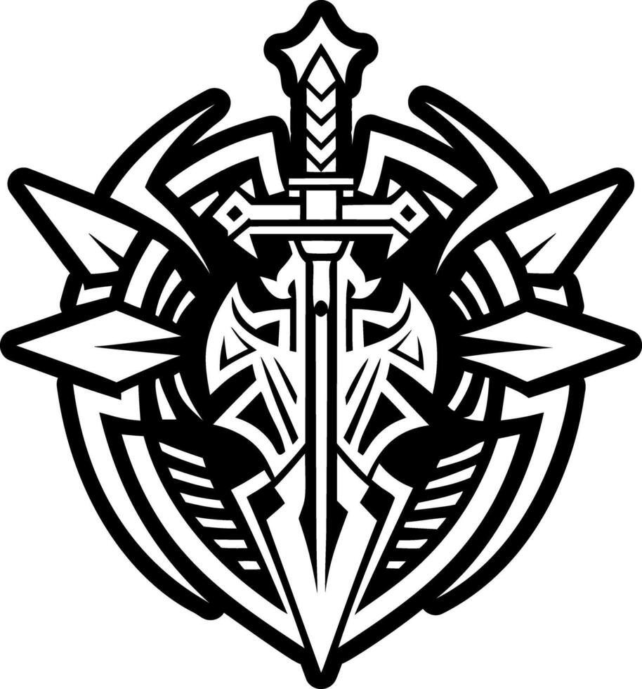 A glyph style icon of knight weapon symbol vector