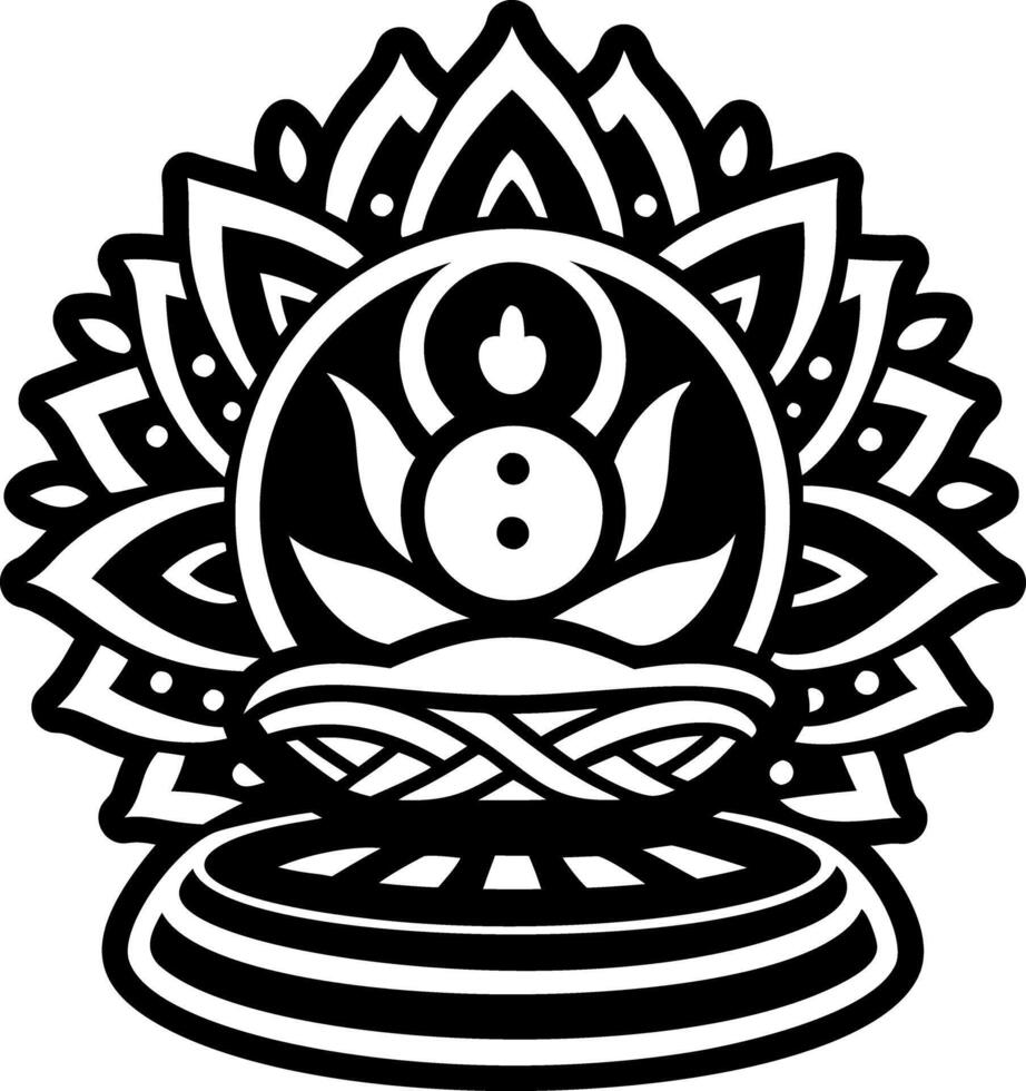 A glyph style icon of meditation cushion symbol vector