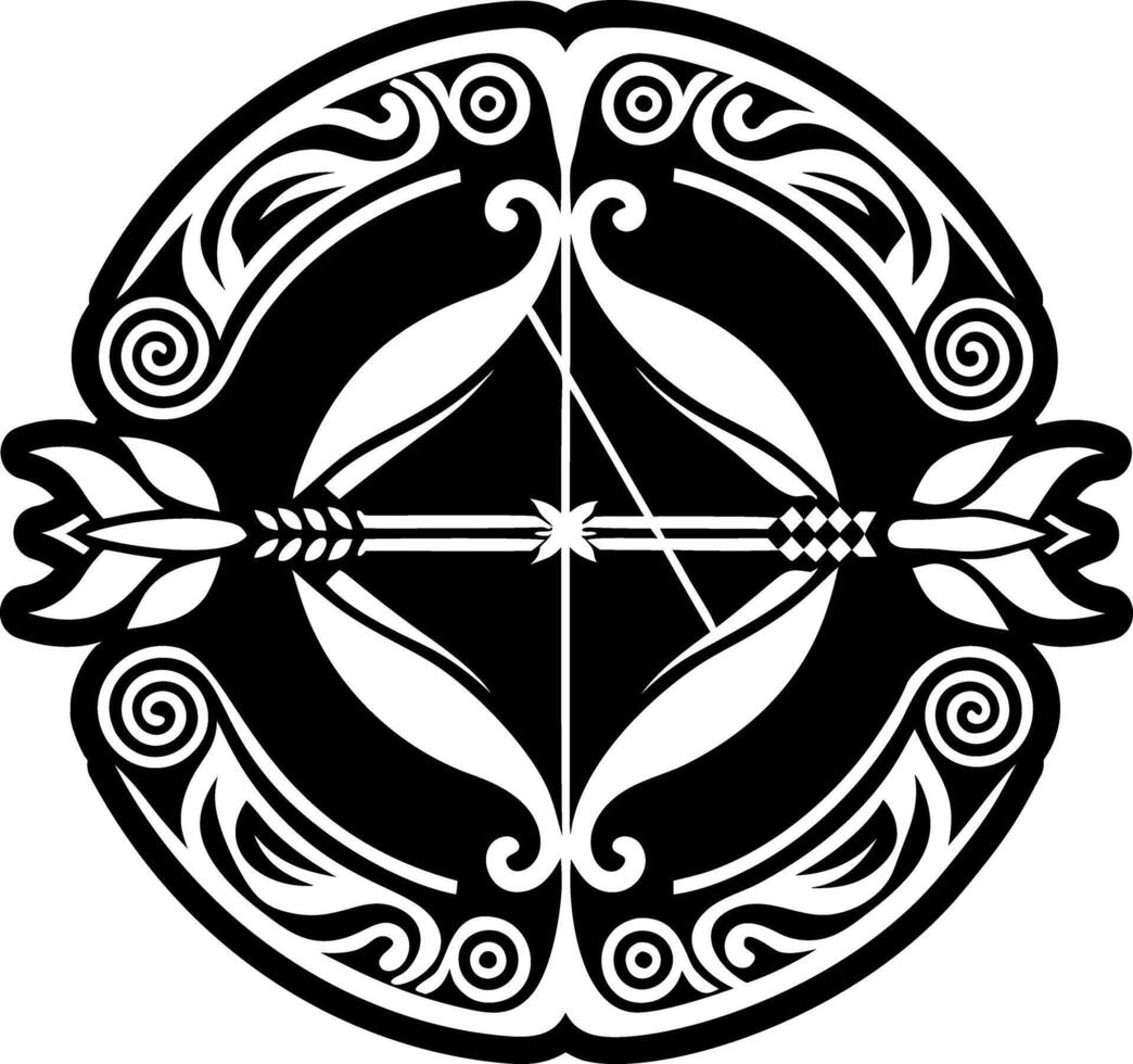 A filled style icon of artemis bow symbol vector