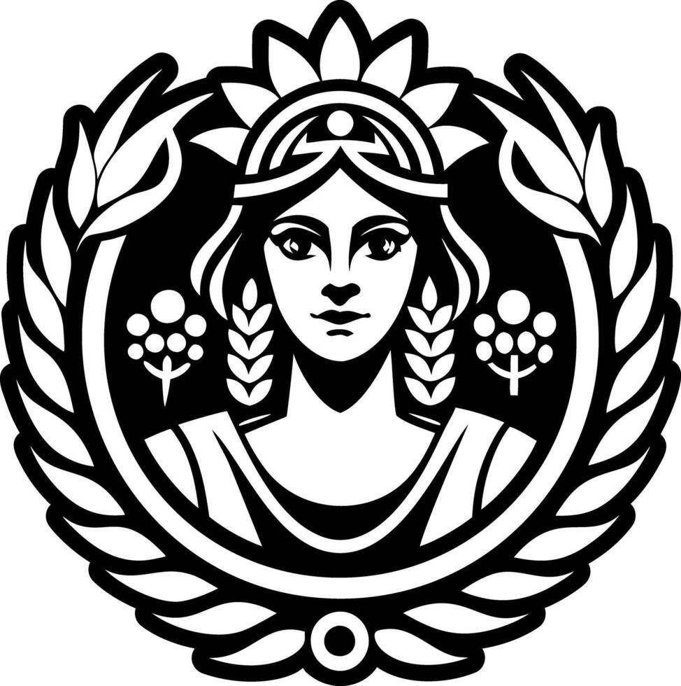 A filled style icon of harvest goddess symbol vector