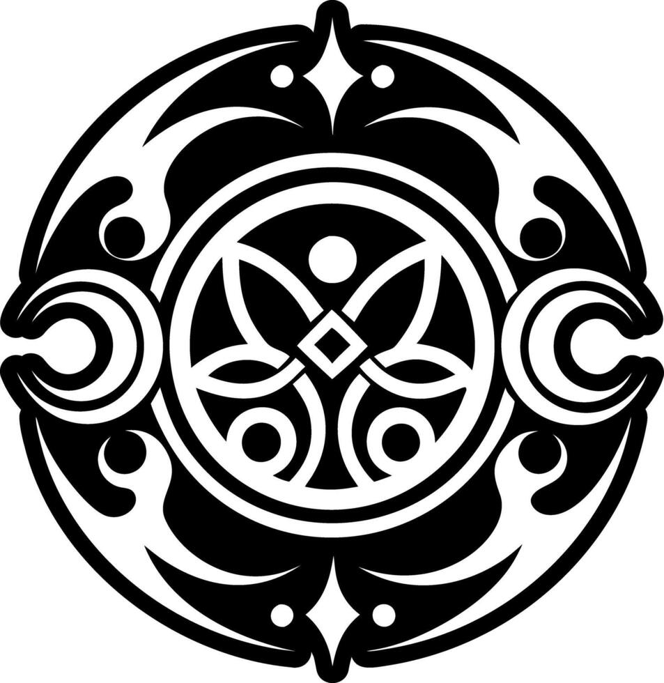 A filled style icon of hecate symbol symbol vector