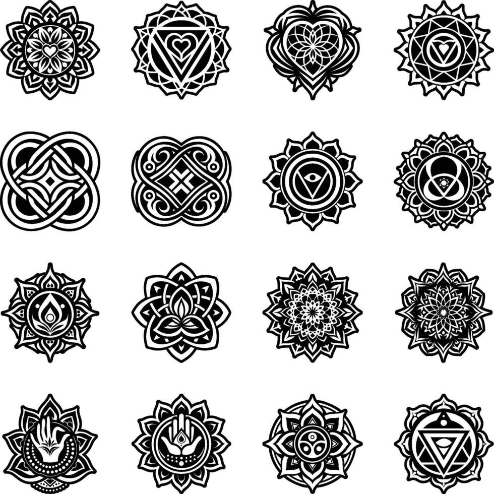 A filled style icon of yoga symbol vector