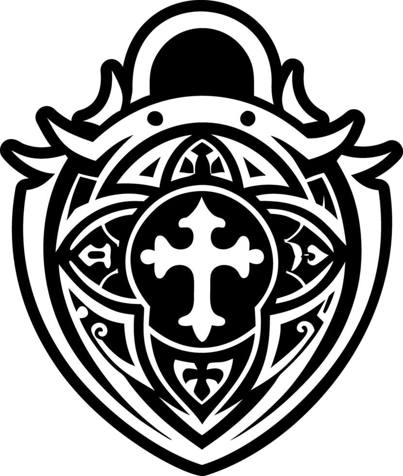 A filled style icon of templar shield symbol vector