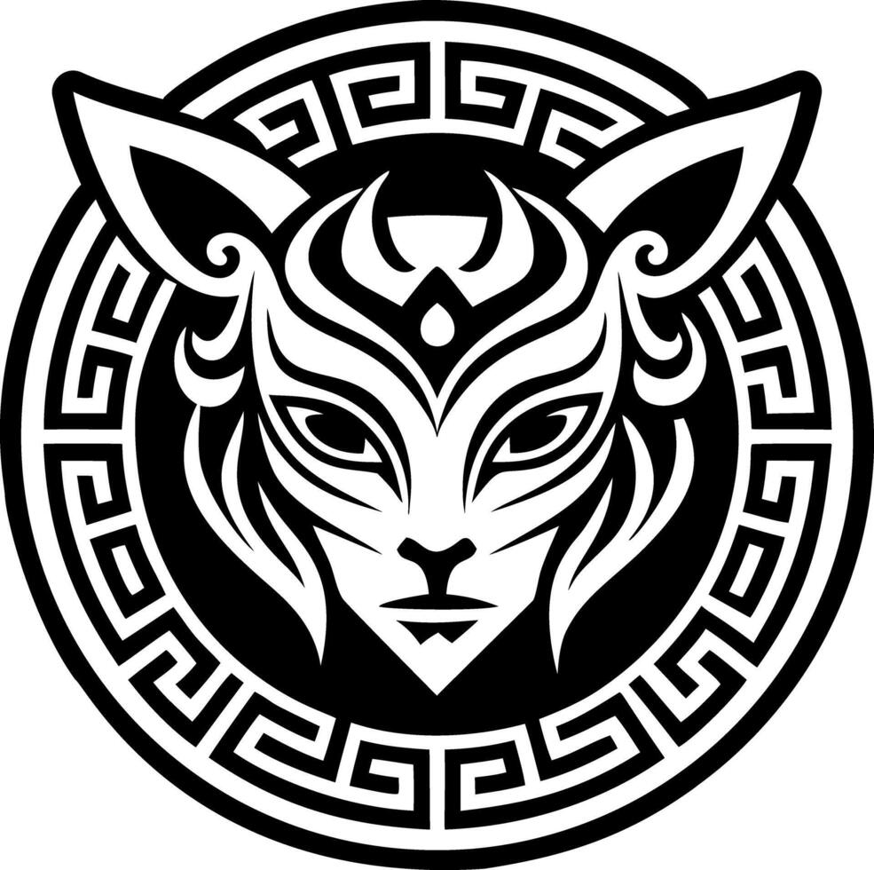 Artemis tattoo icon in glyph style vector